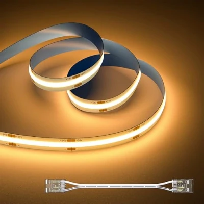 Bild av OULARA COB varmvit LED remsa 2700K 6 m, DC24 V ljusremsa CRI90+ för sovrum kök gör det själv belysningsprojekt med 8 mm kopparkontakt (strömförsörjning ingår ej)