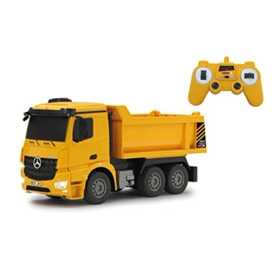 Bild av JAMARA 405108 dumplingsvagn Mercedes Arocs 1:26 2,4 G tippfördjupning hög/ner, ljus fram, profilerade gummidäck, gul