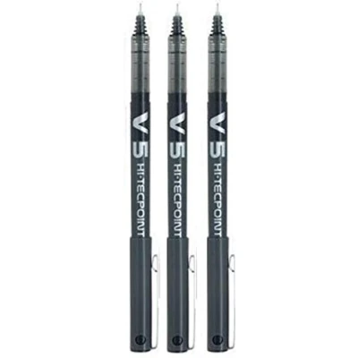Bild av Pilot V5 BX Kulspetspenna, Hi Tecpoint, 0,5 mm, linjebredd 0,3 svart, 3 stycken