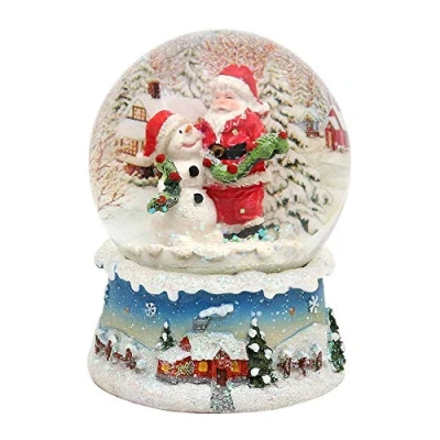 Bild av Dekohjälden24 underbar snöboll, jultomte och snögubbe, mått H/B/Ø kula: ca 8,5 x 7 cm/Ø 6,5 cm, 500892 B