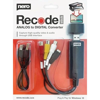 Bild av Nero VHS till USB Video Grabber Recode Stick digitalisera själv ANALOG DIGITAL Capture Card Windows 11/10/8/7 (digitalisera videokassetter S Hi8 Super 8 DVD PC)
