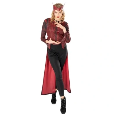 Bild av Rubies officiella Marvel Dr Strange in the Multiverse of Madness Scarlett Witch deluxe damkostym, vuxen maskeraddräkt Medium
