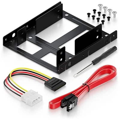 Bild av deleyCON Monteringsram för 2,5&quot; Hårddisk SSD Till 3,5&quot; Adapter (upp 2x HDD Eller SSD) Löstagbar Ramhållare