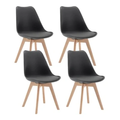 Bild av WOLTU 4 x matsalsstol st designstol köksstol Ben i Bokträ grå BH29gr