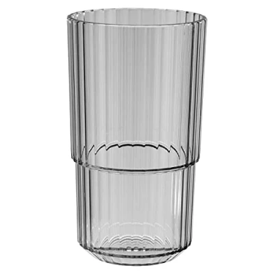 Bild av APS dryckesbägare LINEA högkvalitativt tritan plastdricksglas med 0,5 liter, BPA fritt, stapelbar, okrossbart återanvändbart glas, och diskmaskinssäkert, 500 ml, french grey