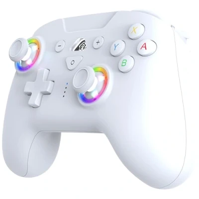 Bild av Subsonic trådlös handkontroll för Switch och Oled Bluetooth med LED, vibrationer 6 axlig gyro vit