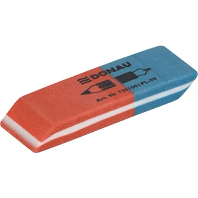 Bild av DONAU 7301001 99/2B suddgummi/2 stycken/färg: blå/röd/suddgummi för pennor och kulspetspennor/av högkvalitativt gummi/tillverkad på båda sidorna/57 x 19 8 mm