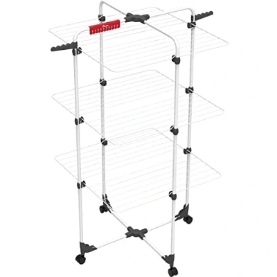 Bild av Vileda Mixer 4 Torkställ, Legerat Stål, Vit, 71 x 169 cm