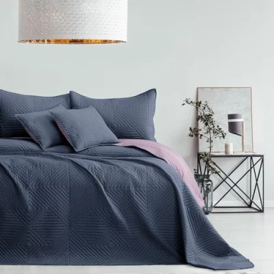 Bild av AmeliaHome överkast antracit fläder 170 x 210 sängöverkast dubbelsidig Ultrasonic quiltning polyester Softa