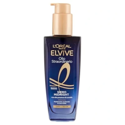 Bild av L&#039;Oréal Paris Elvive extraordinär olja, för torrt hår, intensiv näring på en natt, med kamelia dyrbar Midnight serum, 100 ml