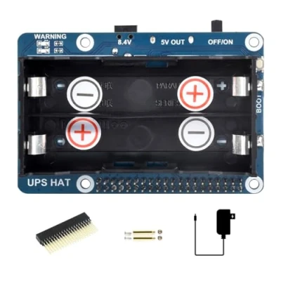Bild av Waveshare UPS HAT Compatible with Raspberry Pi 5V Uninterruptible Power Supply Multi Battery Protection Circuits Charge and Output at the Same Time