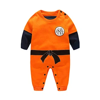 Bild av Sxkayxr tecknad nyfödd baby pojkar flickor sparkdräkt goku inspirerad spädbarn outfit overall kläder, Orange1, 73cm/6 9 Months