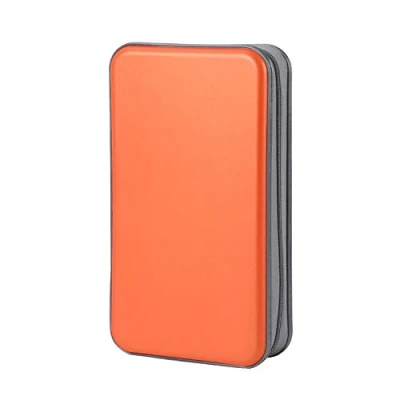 Bild av alavisxf xx CD fodral hårt, 96 kapacitet plast bärbar rese skyddande dragkedja DVD fodralhållare skiva bilförvaring plånbok väska (96 kapacitet, orange)