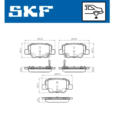 Bild av SKF VKBP 90496 A Jeu de plaquettes frein avec indicateur d&#039;usure