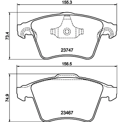 Bild av HELLA 8DB 355 013 821 Jeu de plaquettes frein non préparé pour indicateur d&#039;usure VOLKSWAGEN: Transporter 5, 6, 5 Bus