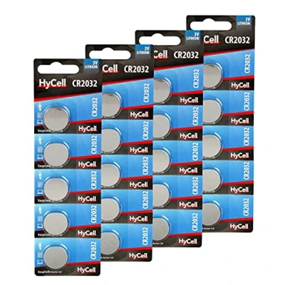 Bild av HyCell Knappcell 20 pack litiumbatteri CR2032 3 V förstklassig kvalitet knappbatteri för daglig användning i enheter som fjärrkontroller, bilnycklar, miniräknare, vågar och mycket mer.