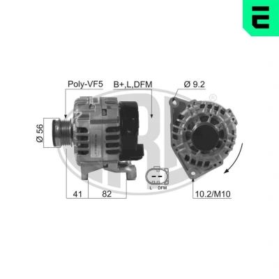 Bild av ERA 210524A Alternateur 14V 120A AUDI: A3 Sportback, A4 B7 Avant, B6 VOLKSWAGEN: Tiguan I, Passat B5 GP Berline, Variant
