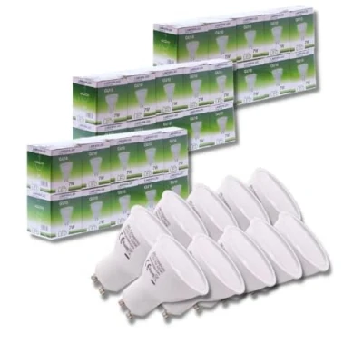 Bild av JANDEI Paket med 30 x 7W GU10 LED lampor (50W motsvarande), Cool White 6000K, 650 lumen, energibesparande glödlampor, ej dimbara, för hem, kontor, butik, etc.