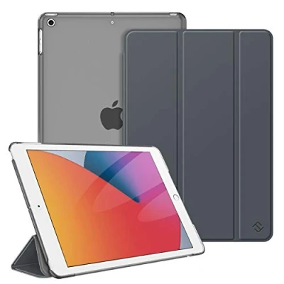 Bild av Fintie Ultratunt fodral för iPad 10,2 tum (9:e/8:e generationen, modell 2021/2020/2019) med transparent bakstycke bilväckning, himmelsgrå