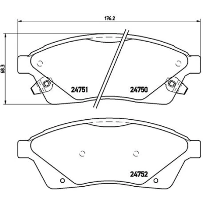 Bild av BREMBO P 09 010 Jeu de plaquettes frein avec indicateur d&#039;usure sans accessoires CADILLAC: SRX