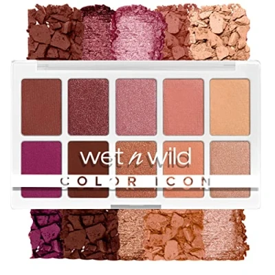 Bild av Wet n Wild Color Icon 10 Pan Palette, Ögonskuggspalett med Ljusa och Matta Ögonskuggsfärger för Dag Natt, Långvarig Lättblandad Formula, Heart &amp; Sol