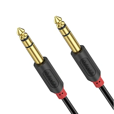 Bild av J&amp;D 1/4 tum TRS kabel, guldpläterad Audiowave serie 6,35 mm hane till balanserad sammankoppling PVC hyllad stereoljudkabel, 0,9 meter