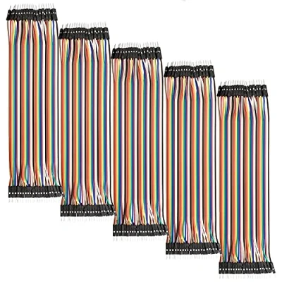 Bild av AZDelivery 5 x Jumper Wire Cable 40 PCS. 20 cm M2M hane till kompatibel med Arduino och Raspberry Pi Breadboard inklusive en E Book!