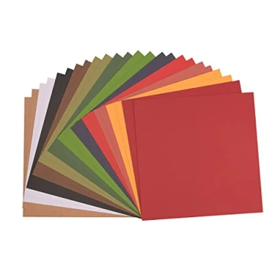 Bild av Florens Cardstock texturerad flerfärgad färgade korttillbehör 30 x cm jul 24 ark färgat papper för scrapbooking, korttillverkning och annat pappershantverk 216 GSM
