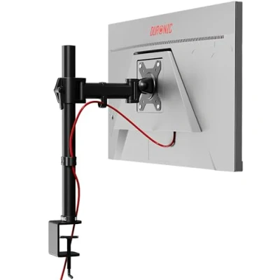 Bild av Duronic DM251X2 Skärmstativ PC Skrivbordsfäste Stål För En 13 27 Tum LED LCD Skärm 8kg Per Justerbar Höjd Lutning 90/+35, Vridbar 180, Rotation 360 VESA 75/100