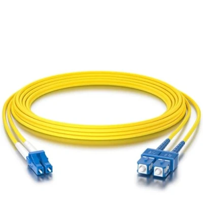 Bild av Fiber Patch Cable LC to SC OS2 10Gb/Gigabit Singlemode Jumper Duplex 9/125 LSZH Optic Cord, Yellow, 5 Meter(16.5ft)