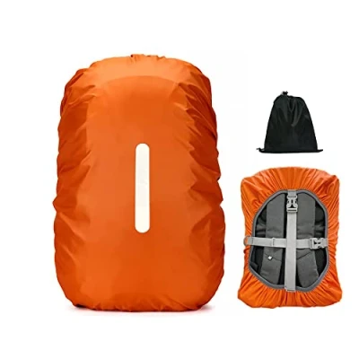 Bild av LICQIC Vattentätt regnskydd för ryggsäck, reflekterande utomhusbruk, vandring, camping, resor, cykling, Orange, XL