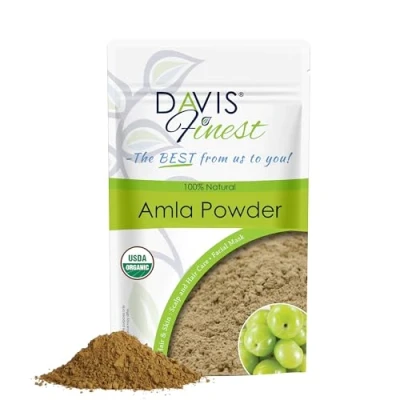 Bild av Davis Finest Amla Powder Pulver Stärkande, Volymgivande, Anti Crepe, Glänsande Djup Fuktgivande Hårmask Naturlig Ansiktsmask Ayurvediskt Hår Örter (100 g)