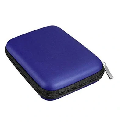 Bild av Extern hårddisk bärväska för 2,5 tum stötsäker bärbar skyddspåse skyddsväska resväska USB HDD EVA bärbart förvaringskabelfodral (blå)