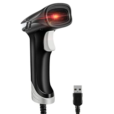 Bild av JRHC Kabelansluten 2D QR streckkodsläsare, handhållen streckkodsskanner, 1D USB läsare, plug and play, streckkodsläsare med snabb läsning, ergonomisk design bärbar