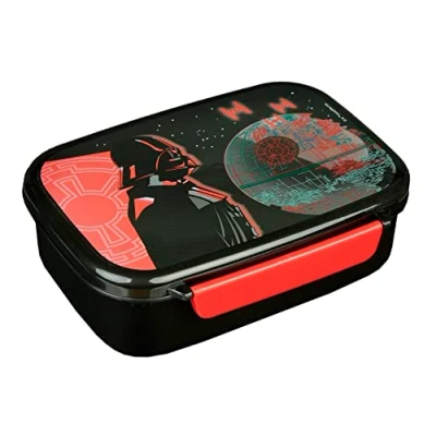 Bild av Scooli Lunchlåda för barn med avtagbar användning Star Wars matlåda dagis Darth Vader smörgåsbox skola av plast BPA fri smörgåslåda vesperbox