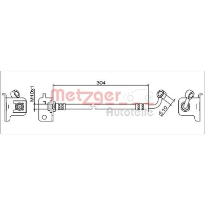 Bild av METZGER 4111567 Flexible De Frein Essieu avant gauche 304 HYUNDAI: i10 II 3/5 portes