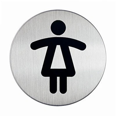 Bild av Durable 490423 symbolskylt &quot;WC dam&quot;, Ø 83mm, silverfärgad