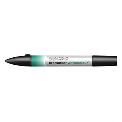 Bild av Winsor &amp; Newton 0201522 akvarellmärkpennor 2 spetsar, pensel och fin spets, ljusäkta, högpigmenterade akvarellfärger för kalligrafi, teckningar ftalogrön