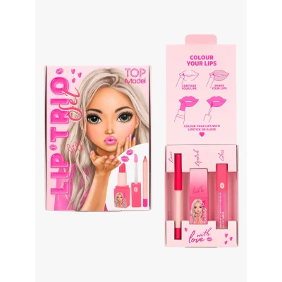 Bild av Depesche 12812 TOPModel läppar Trio Beauty and Me, i modelldesign för barn, med läpliner, läppstift och läppglans rosa toner