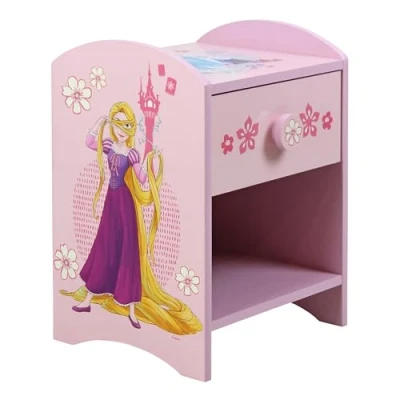 Bild av Disney Sängbord för barn, konstruerat trä, ljusrosa, litet