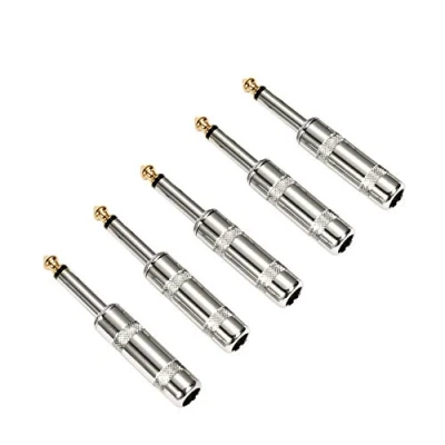 Bild av HSP HSWITI Ljud 1/4 tum TS kontakt, 6,35 mm slitstark mono hane löduttag kontakt för högtalare/gitarr/mikrofonkablar 5 pack (behöver säljas)