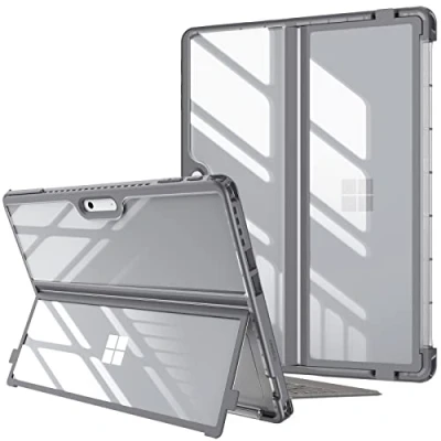 Bild av FINTIE Hybridfodral kompatibelt med Microsoft Surface Pro 9 / 5G 13 tum 2022, Stötsäkert Robust Hard Shell Skyddsfodral Original Stativ, Typ Cover kompatibel, Grå