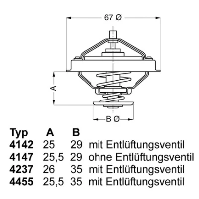 Bild av Termostat, kylvätska Wahler 4455.80D
