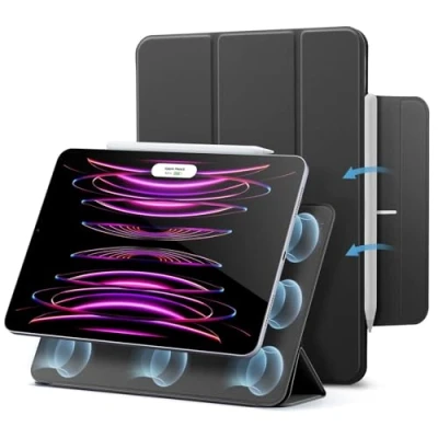 Bild av ESR för iPad Pro 12.9 fodral, magnetiskt fodral 12,9 tum (2022/2021/2020, 6:e/5:e/4:e generationen), bekväm magnetisk fastsättning, tvåvägsstativ, full penna 2 stöd, rebound hybridfodral,