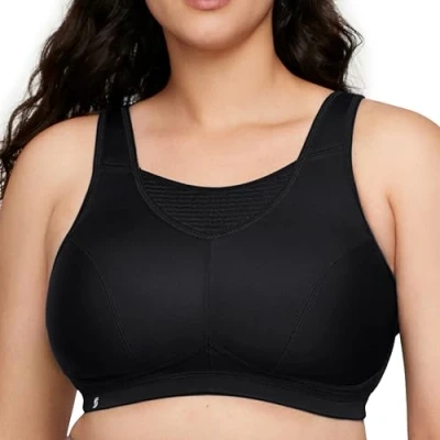 Bild av Glamorise Dam Elite Performance No Bounce Cami trådlös sport bh #1067, Svart, 80F