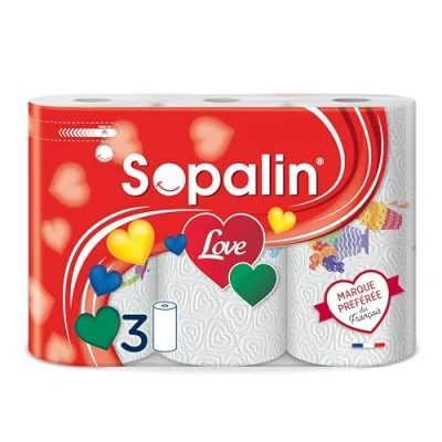 Bild av Sopalin Kärlek x 3 rullar trippeltjocklek originaldekorationer förpackning med 80% återvunnen plast FSC® certifierat papper (C017535)