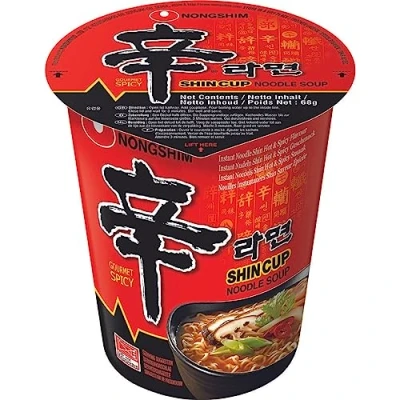 Bild av Nong Shim Shin Ramyun snabbnudlar koreansk stark soppa snabb tillagning sparpack med 12 st. à 68 g