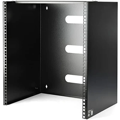 Bild av StarTech.com 12U väggmonterat panelfäste för lapp 35,8 cm. (34,93 cm) max. Monteringsdjup 19 tum patchpanelställ grund nätverksutrustning 56 kg kapacitet (WALLMNT12), svart