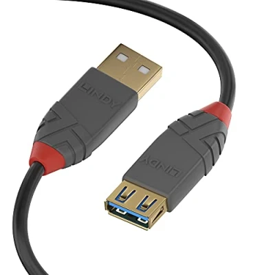 Bild av LINDY 36762 USB 3.2 typ A till en förlängningskabel, Anthra Line svart, 2 m