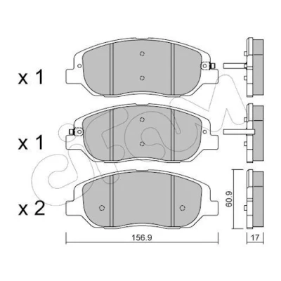 Bild av CIFAM 822 1031 0 Jeu de plaquettes frein avec indicateur d&#039;usure HYUNDAI: Santa FE 3, Grand Fé, SSANGYONG: Korando III SUV